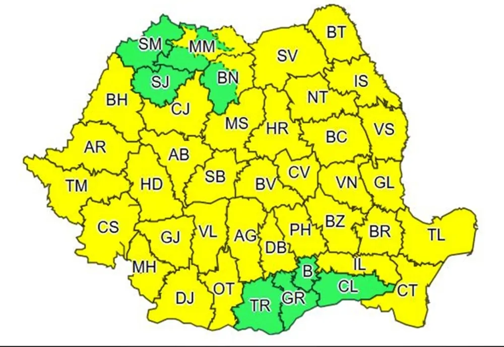 Vânt puternic în judeţul Olt. A fost emis Cod Galben