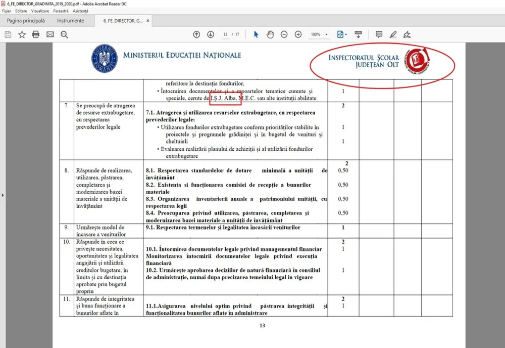 Şefii ISJ Olt au copiat un document tip de la ISJ Alba
