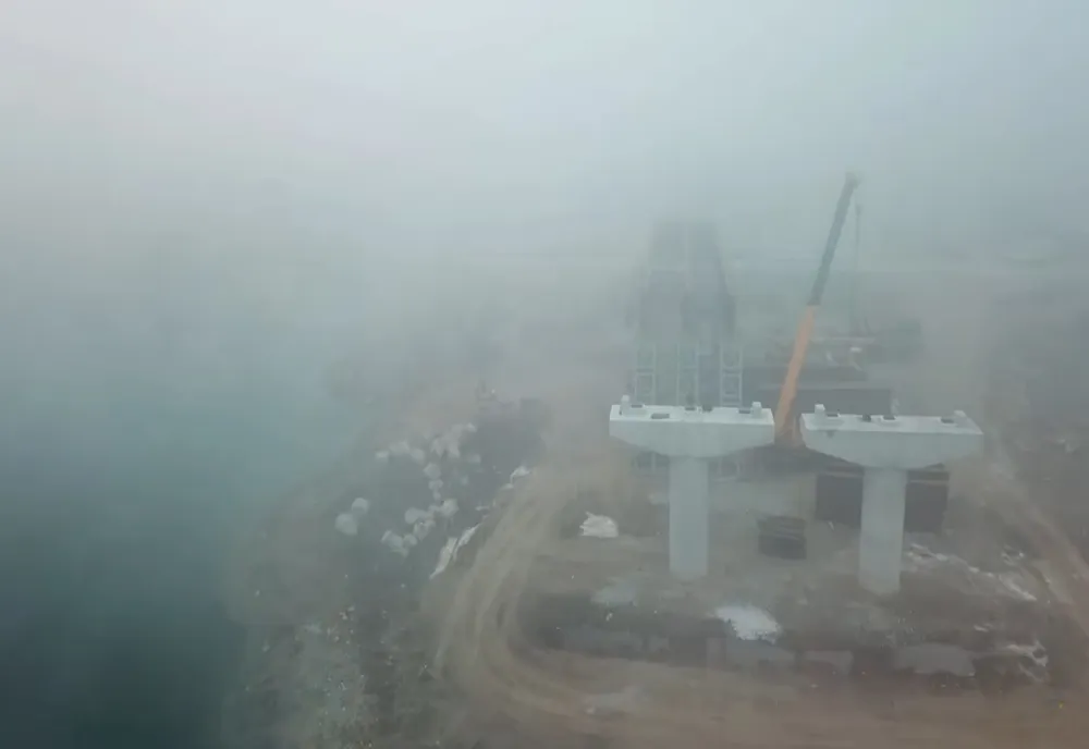 VIDEO. Stadiul lucrărilor la noul pod peste Olt, pe şantierul Drumului Expres Craiova-Piteşti