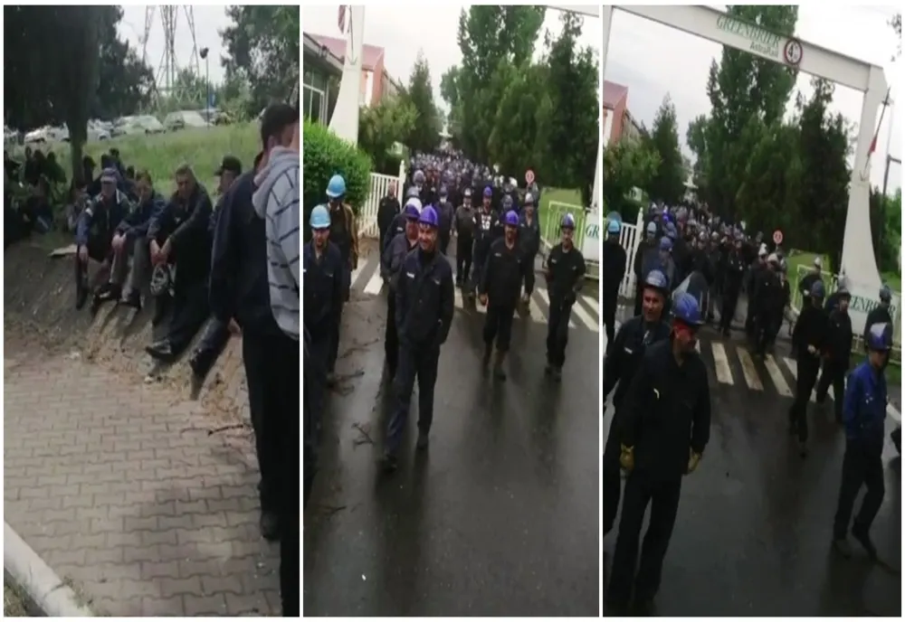 VIDEO. GREVĂ la Fabrica de Vagoane Caracal. Cei 500 de muncitori au ieşit în faţa întreprinderii