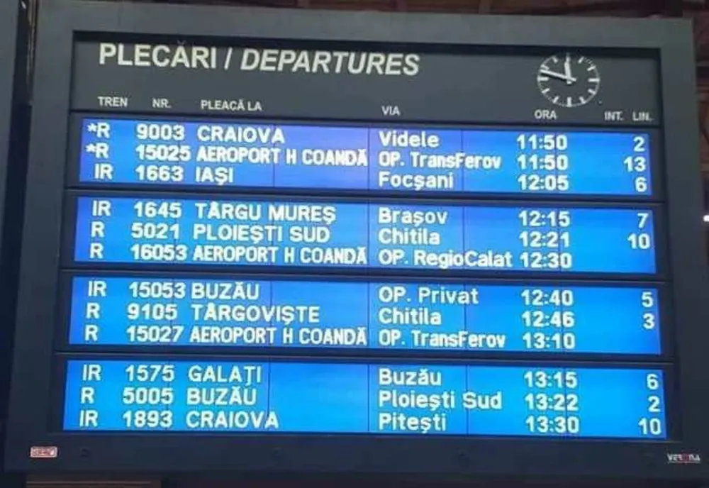 INS: NUMĂRUL PASAGERILOR CARE AU CIRCULAT CU TRENUL A SCĂZUT CU 4,4% ÎN PRIMELE 9 LUNI DIN 2024