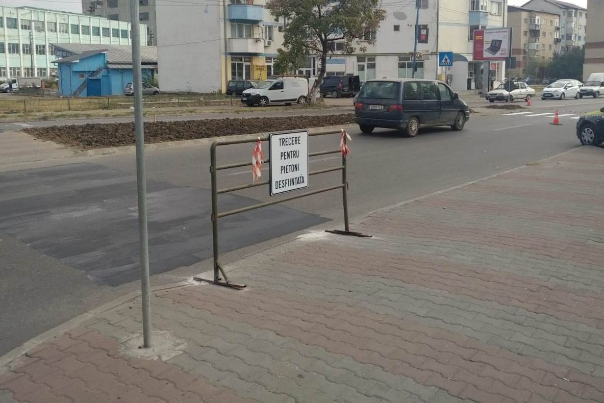 S-a desfiinţat o trecere pentru pietoni dintr-o zonă aglomerată a Slatinei