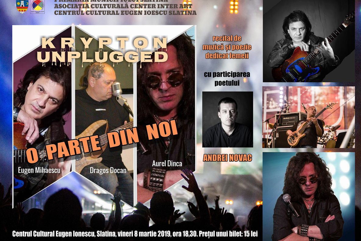 Krypton si Andrei Novac, recital de muzică și poezie de 8 Martie, la Slatina