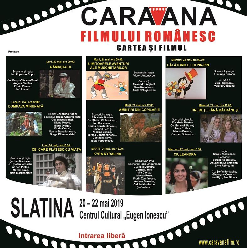 Trei zile cu filme pentru copii la Centrul Cultural „Eugen Ionescu” din Slatina. Intrarea este liberă