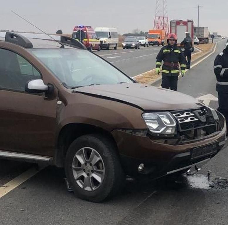 Impact pe centura Caracalului. O persoană a ajuns la spital - FOTO