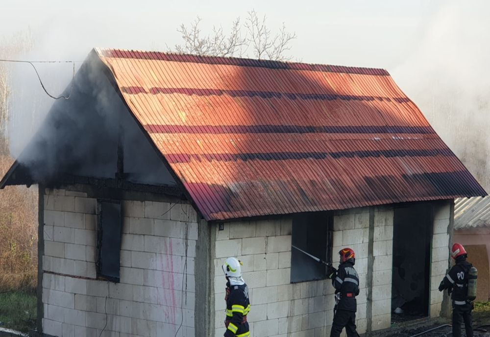 Olt: Locuinţă distrusă din cauza unui incendiu de la jarul din sobă - VIDEO