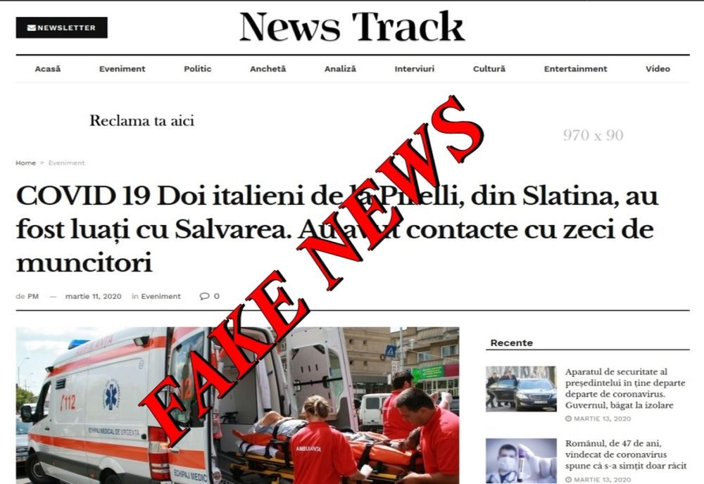 Ştire falsă că doi italieni de la Pirelli Slatina ar avea COVID-19, distribuită pe conturile de socializare