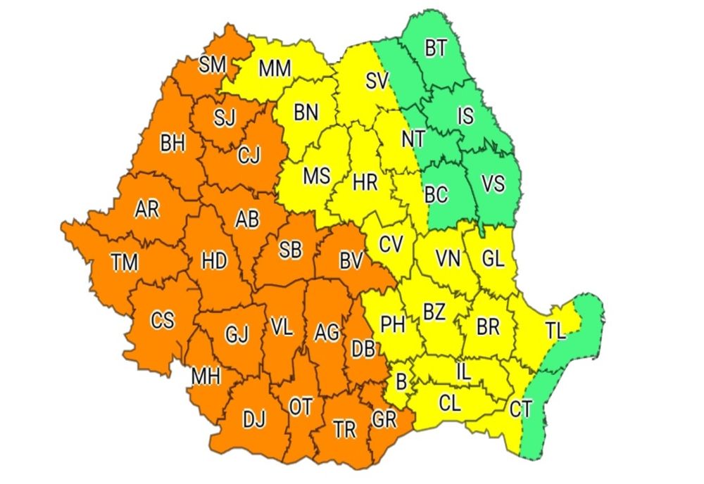 Judeţele din Oltenia, sub cod portocaliu de ploi şi vijelii