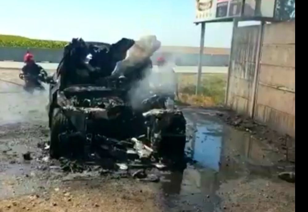 Autoturism în flăcări pe Drumul Naţional 65-  European 574