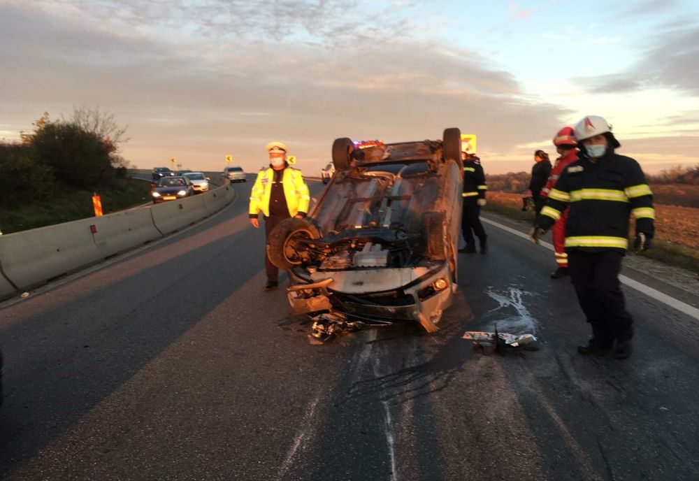 Accident la Pieleşti. O tânără din Balş s-a răsturnat cu maşina