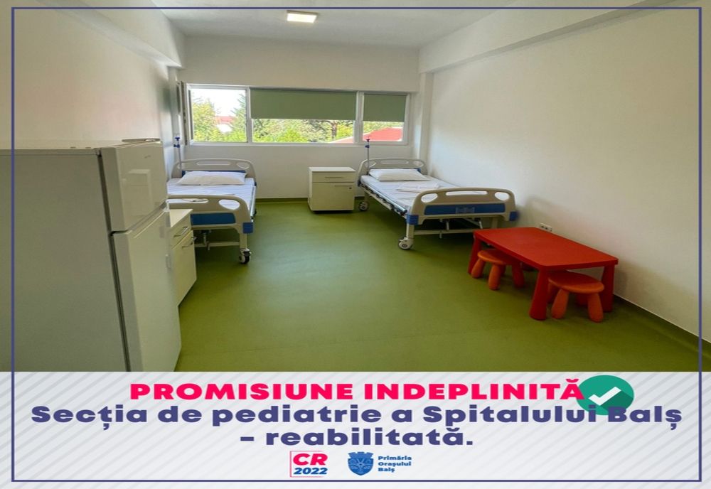 Pediatria Spitalului Balş, reabilitată