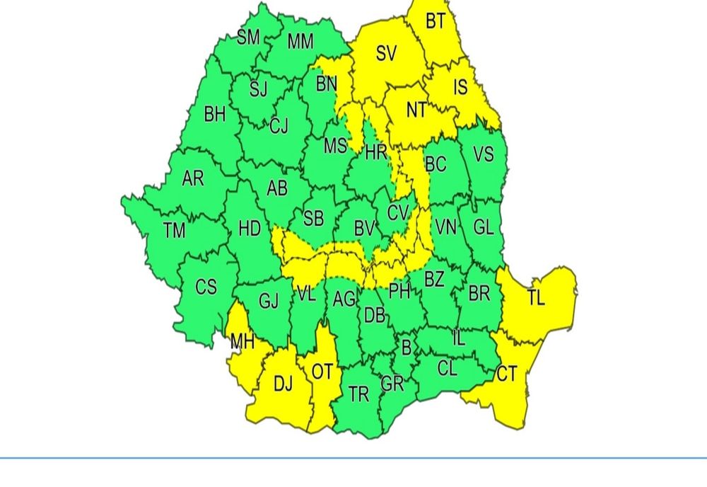 Olt şi Dolj, sub Cod Galben de vânt puternic