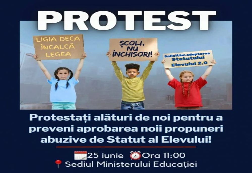 Protest în fața sediului Ministerului Educației față de modificarea Statutului Elevului