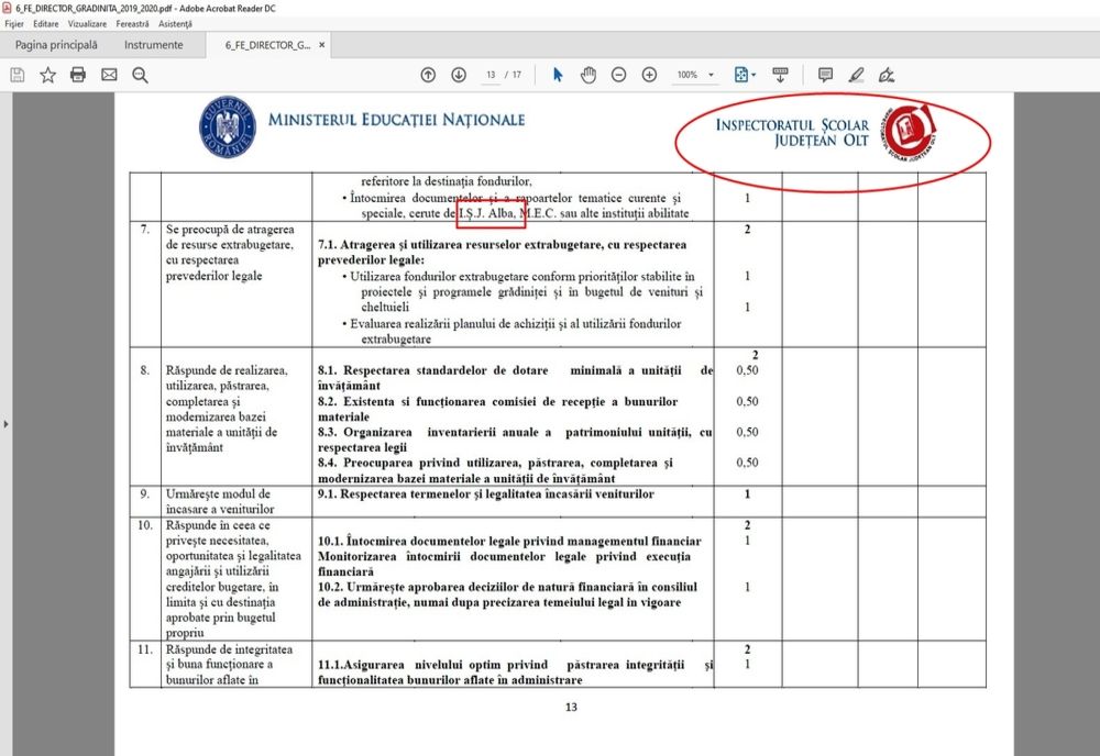Şefii ISJ Olt au copiat un document tip de la ISJ Alba