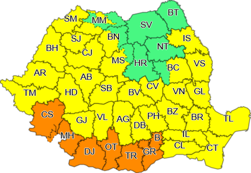 Mai multe judeţe din sudul şi sud-vestul ţării, sub COD PORTOCALIU de CANICULĂ