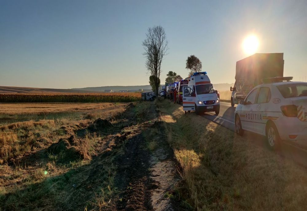 VIDEO. Un microbuz a intrat într-un copac, pe drumul dintre Slatina şi Craiova