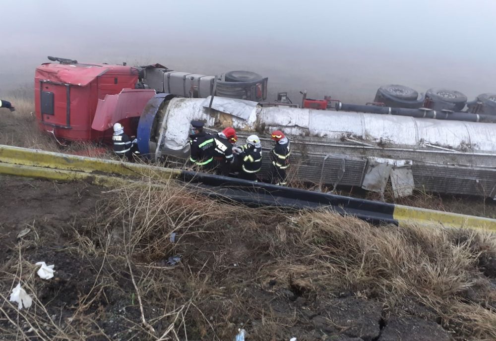 VIDEO. Trafic rutier blocat pe un drum naţional din Olt