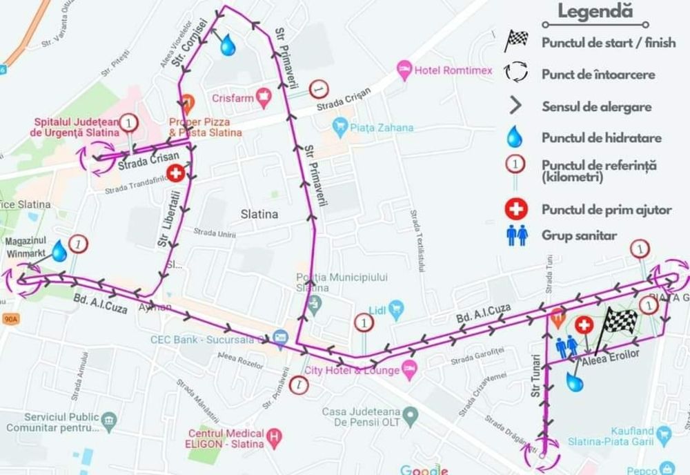 Restricționarea traficului rutier în Slatina cu ocazia competiției sportive „Slatina City Run”