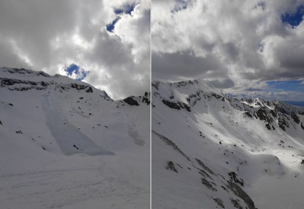 Avalanşă de mari dimensiuni în Munţii Făgăraş, în zona Bâlea Lac