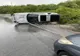 Accident pe un drum din Olt. A lovit cu SUV-ul parapetele şi s-a răsturnat în şanţ